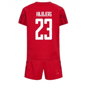 Danmark Pierre-Emile Hojbjerg #23 Hemmaställ Barn VM 2022 Kortärmad (+ Korta byxor)